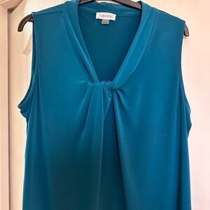 Calvin Klein Teal Twist Sleeveless Top